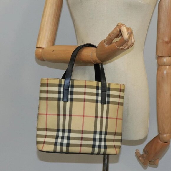 BURBERRY Nova Check Hand Bag PVC Beige Auth - Picture 15 of 16
